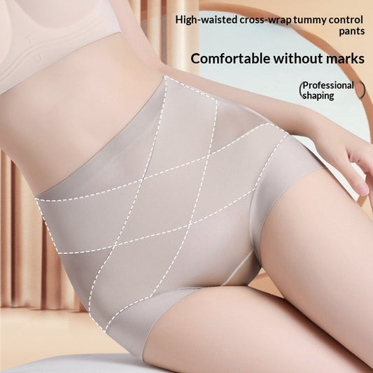 Womens Mid-to-High-Waist Seamless Light-Shaping Butt-Lifting Ultra-Thin Silk-Crotch Underwear