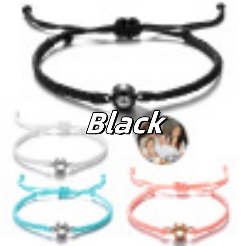 Projection Bracelets Circle Photo Bracelet Customized Colorful Woven Projection Bracelet Adjustable