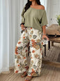 Wide-leg Pants Vacation-style Loose-fitting Two-piece Set That Flatters Your