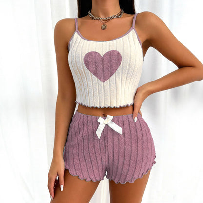 Comfortable And Casual Two-piece Set Featuring Loose-fitting Shorts And A Tank Top