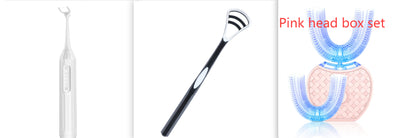 360 Degrees Intelligent Automatic Electric  Toothbrush Waterproof U Type Tooth Brush Whitening Blue Light USB Charging