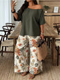 Wide-leg Pants Vacation-style Loose-fitting Two-piece Set That Flatters Your